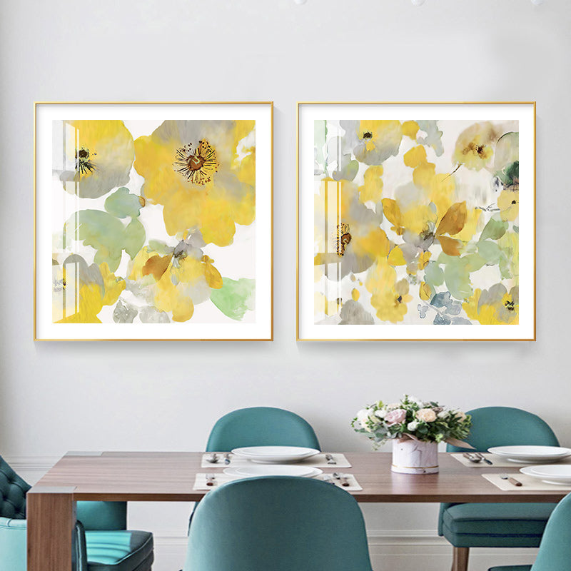 Wall Art - Yellow Flowers American Style (2 sets)- Canvas Prints-Poster Prints