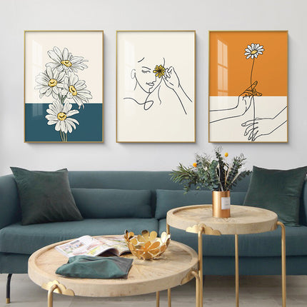 Wall Art - Chrysanthemum Girl 3 sets - Poster Prints -Canvas Prints