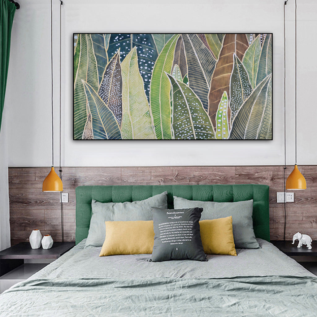Botanicals Art - Print Wall Art - Large tropic leaves hand painting style - Canvas Prints-Poster Prints