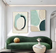 Wall art - Abstract Green Circle 2 sets- Canvas Prints- Poster Prints