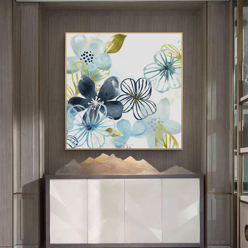 Wall Art - Light Blue Flowers American Style (2 sets)- Canvas Prints-Poster Prints