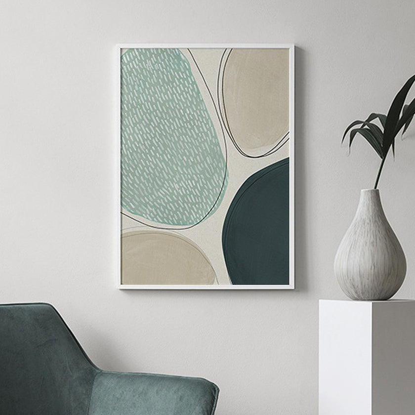 Wall art - Abstract Green Circle 2 sets- Canvas Prints- Poster Prints
