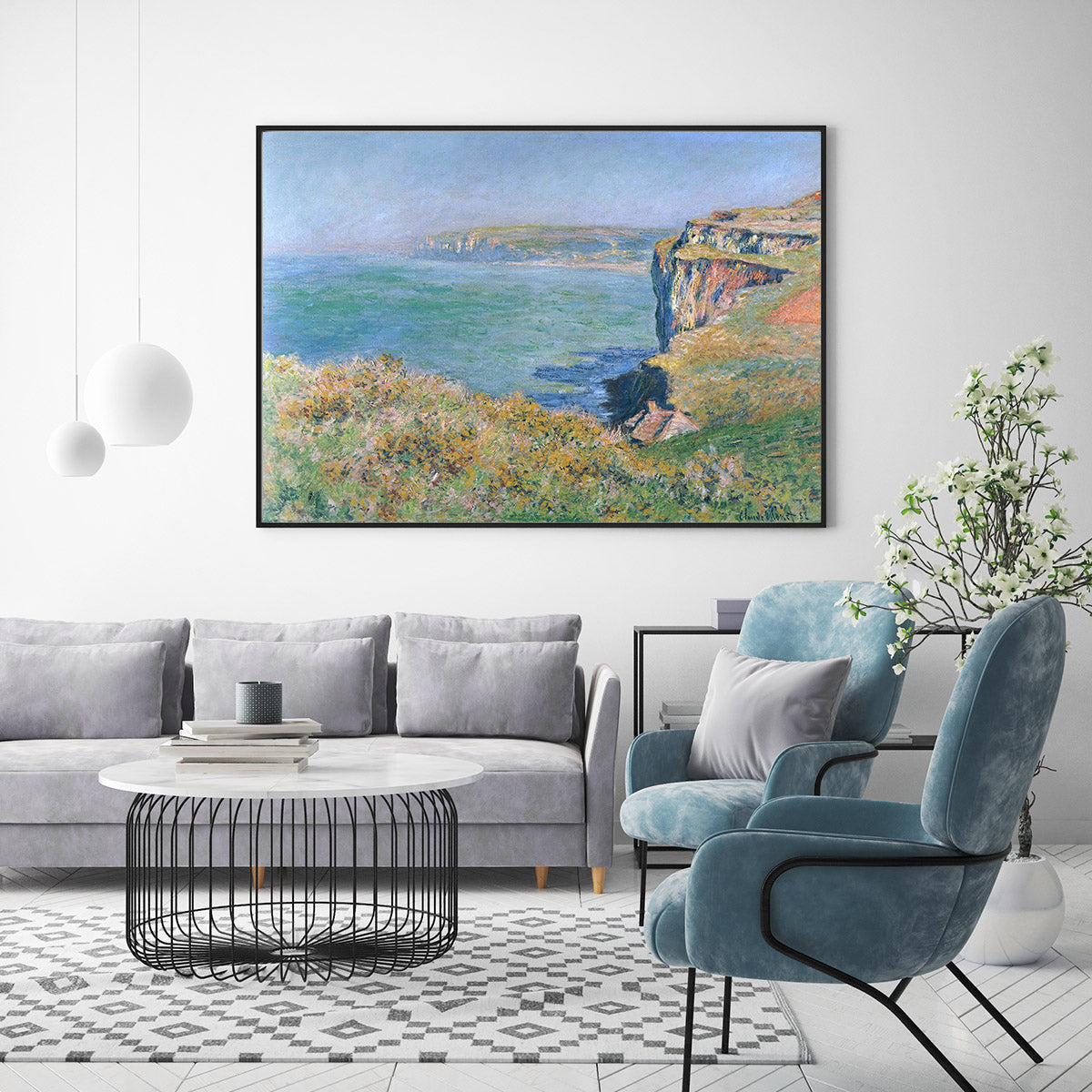 Wall Art - Cliff at Grainval By Monet - Canvas Prints-Poster Prints