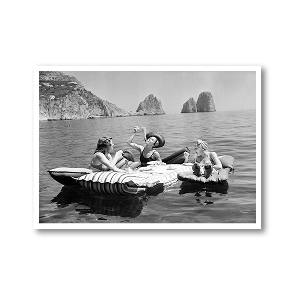 Wall Art - Three Italian Women Eating Spaghetti Pasta - Canvas Prints-Poster Prints