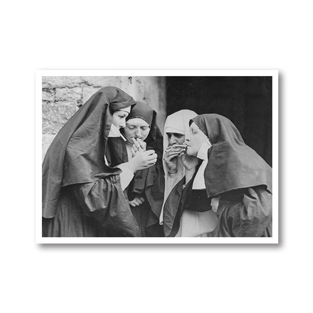 Wall Art - Smoking Nuns - Canvas Prints-Poster Prints