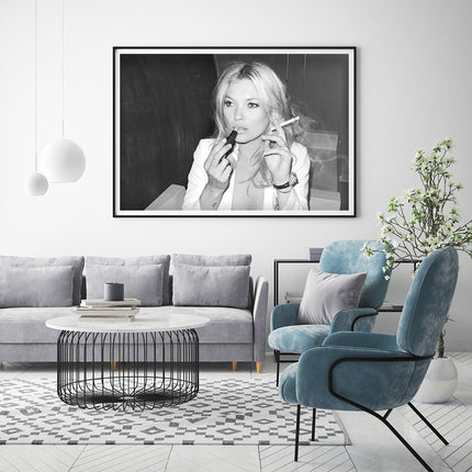 Wall Art - Kate Moss Smoking - Canvas Prints-Poster Prints