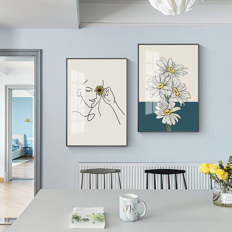 Wall art - Chrysanthemum Girl 2 sets- Canvas Prints- Poster Prints