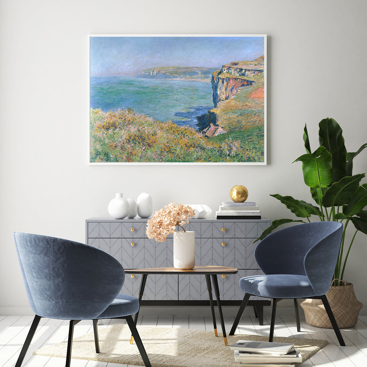 Wall Art - Cliff at Grainval By Monet - Canvas Prints-Poster Prints
