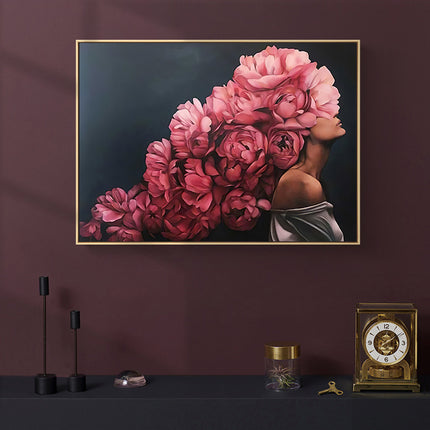 Wall art - Woman with Roses Hair - Canvas Prints - Poster Prints