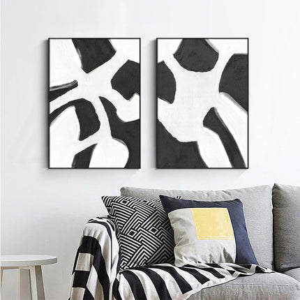 Wall art - Abstract Black White (2 sets)- Canvas Prints- Poster Prints