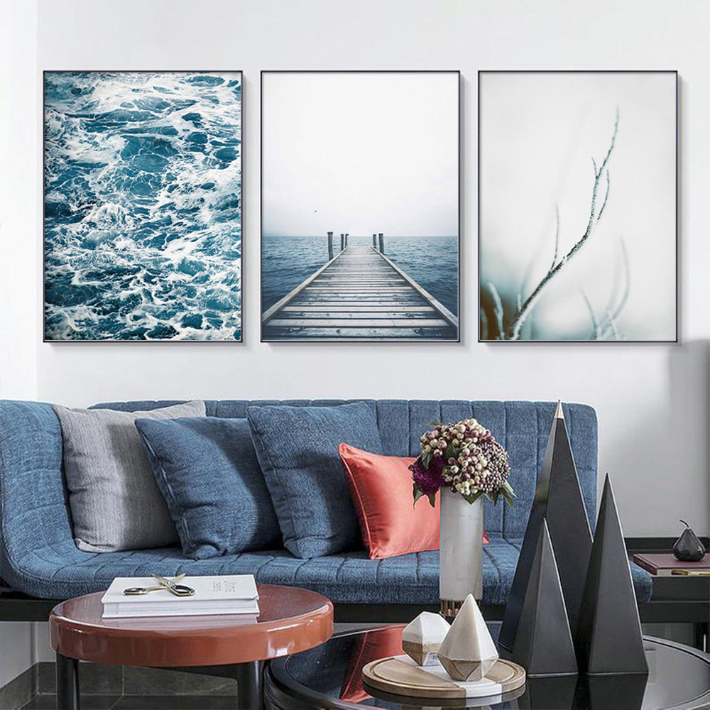 Wall Art prints -Flower and pathway 3 sets - Poster Prints -Canvas Prints