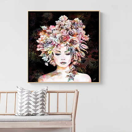 Wall Art - Floral Girl - Canvas Prints-Poster Prints