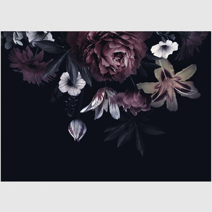 Wall Art - Floral In Black Background - Canvas Prints - Poster Prints