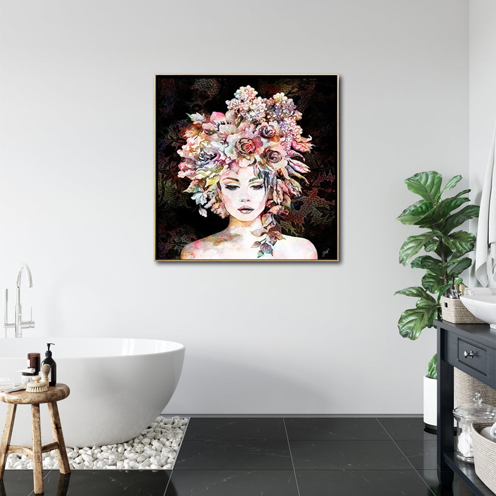 Wall Art - Floral Girl - Canvas Prints-Poster Prints
