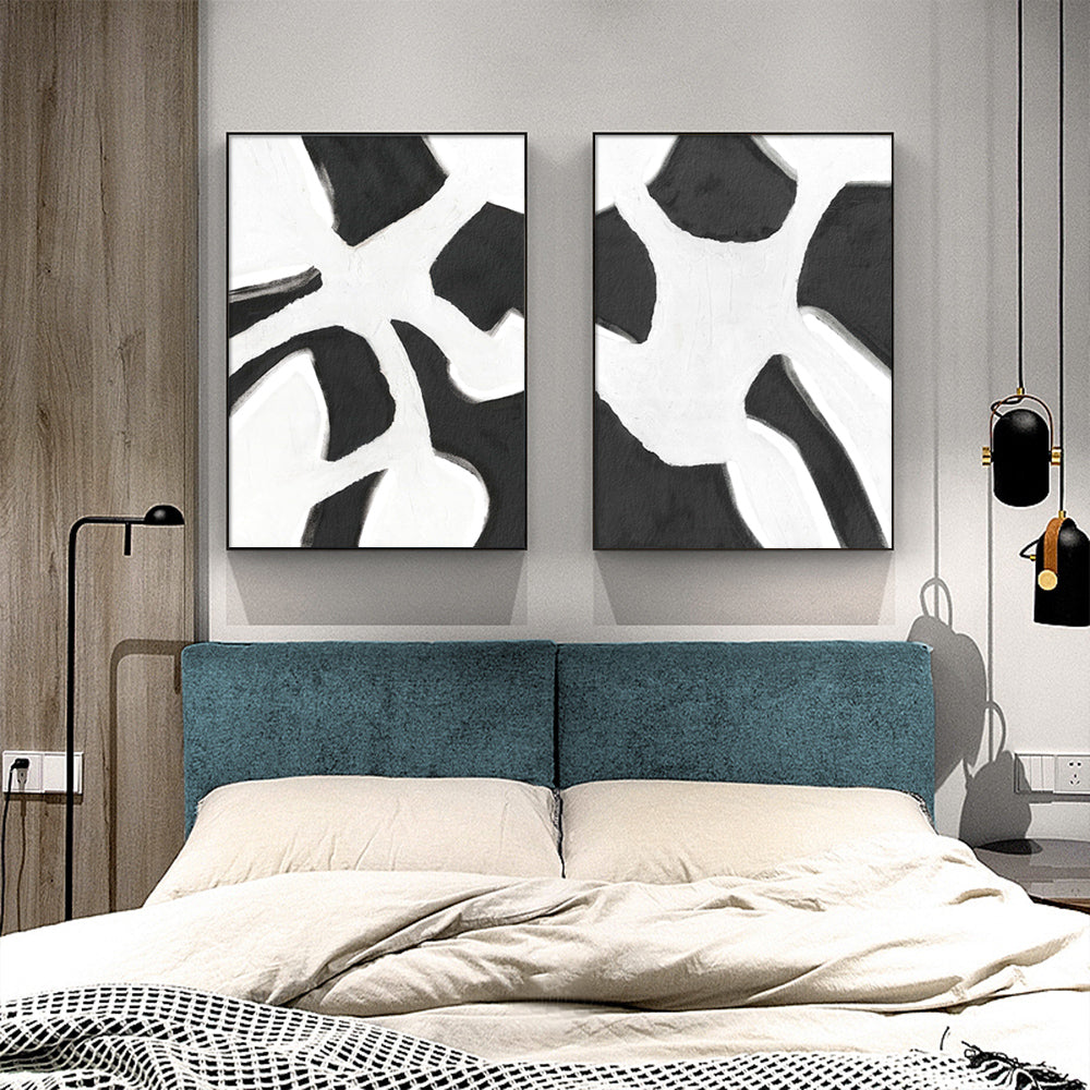Wall art - Abstract Black White (2 sets)- Canvas Prints- Poster Prints