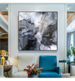 Wall Art - Marbled Black Grey - Canvas Prints-Poster Prints