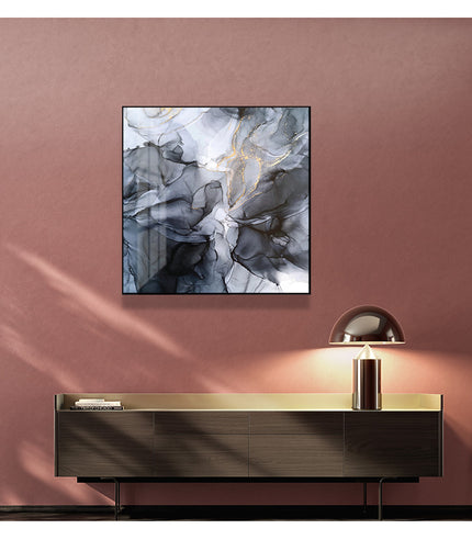 Wall Art - Marbled Black Grey - Canvas Prints-Poster Prints