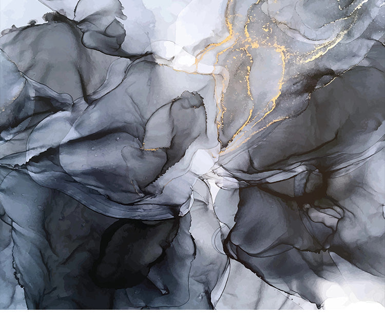 Wall Art - Marbled Black Grey - Canvas Prints-Poster Prints