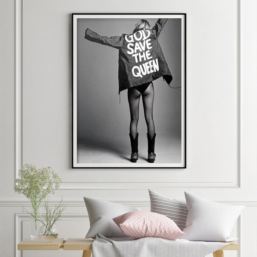 Wall Art - Kate Moss God Save the Queen - Canvas Prints-Poster Prints