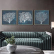 Wall Art - Blue Coral 3 Sets - Canvas Prints - Poster Prints