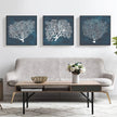 Wall Art - Blue Coral 3 Sets - Canvas Prints - Poster Prints