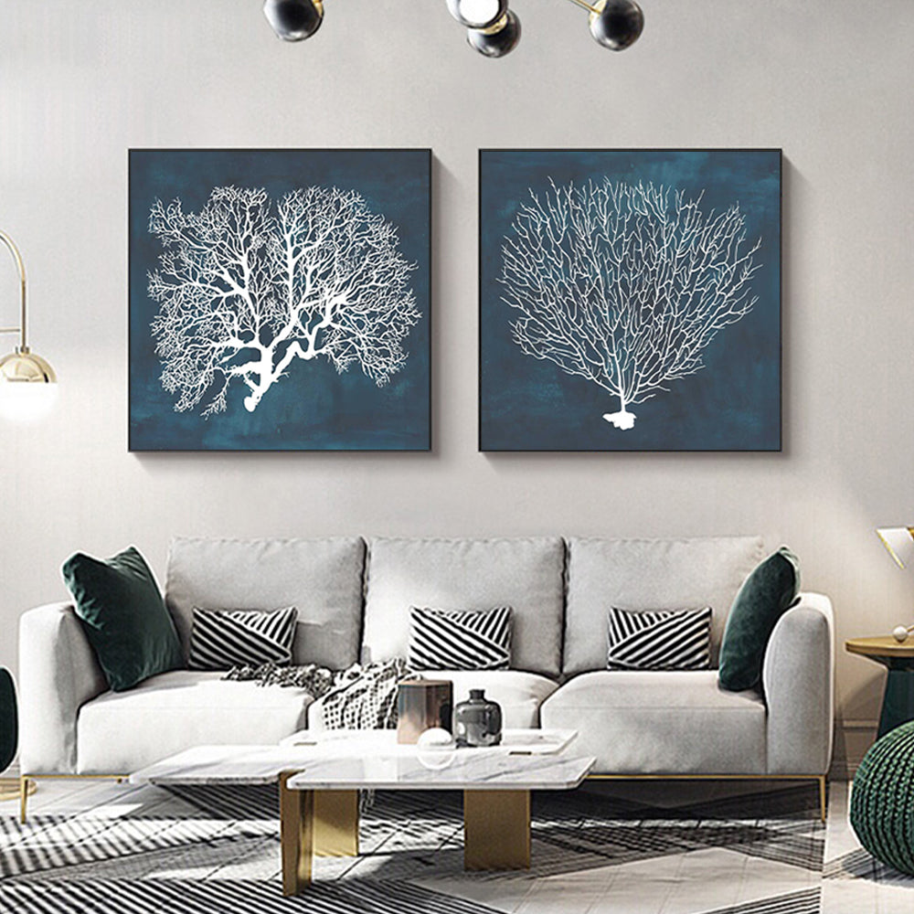 Wall Art - Blue Coral (2 sets)- Canvas Prints-Poster Prints