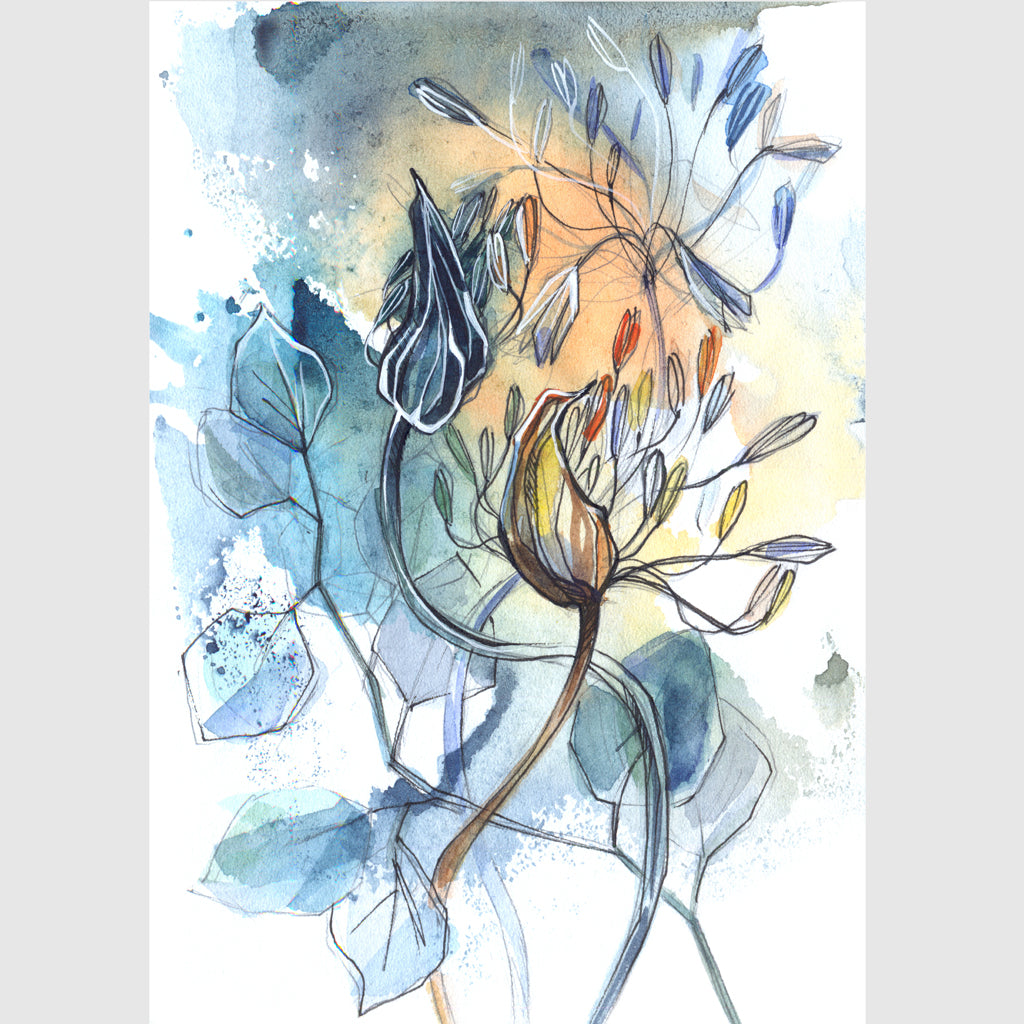 Wall Art -Watercolor Style Abstract Flower 3 sets - Poster Prints -Canvas Prints