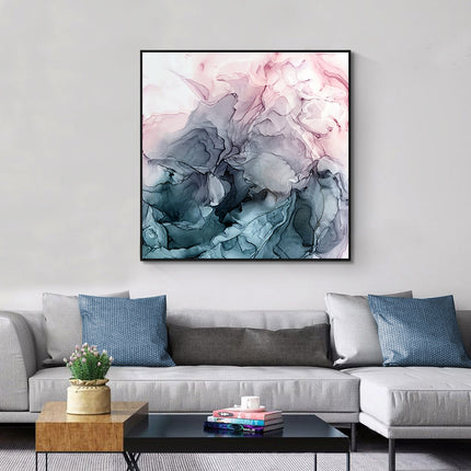 Wall Art - Marbled Pink Grey - Canvas Prints-Poster Prints