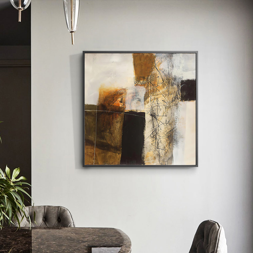 Wall Art - Abstract gold brown painting style- Canvas Prints-Poster Prints