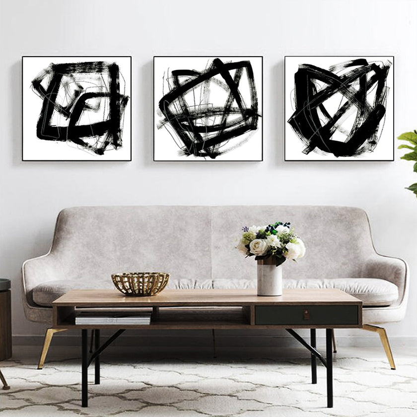 Wall Art - Opening Black (3 sets) - Canvas Prints-Poster Prints
