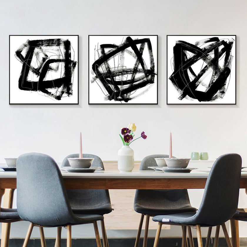 Wall Art - Opening Black (3 sets) - Canvas Prints-Poster Prints