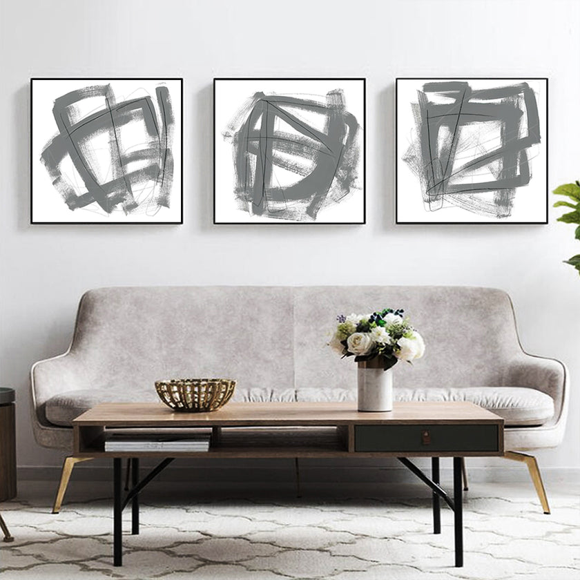 Wall Art - Opening Grey (3 sets) - Canvas Prints-Poster Prints
