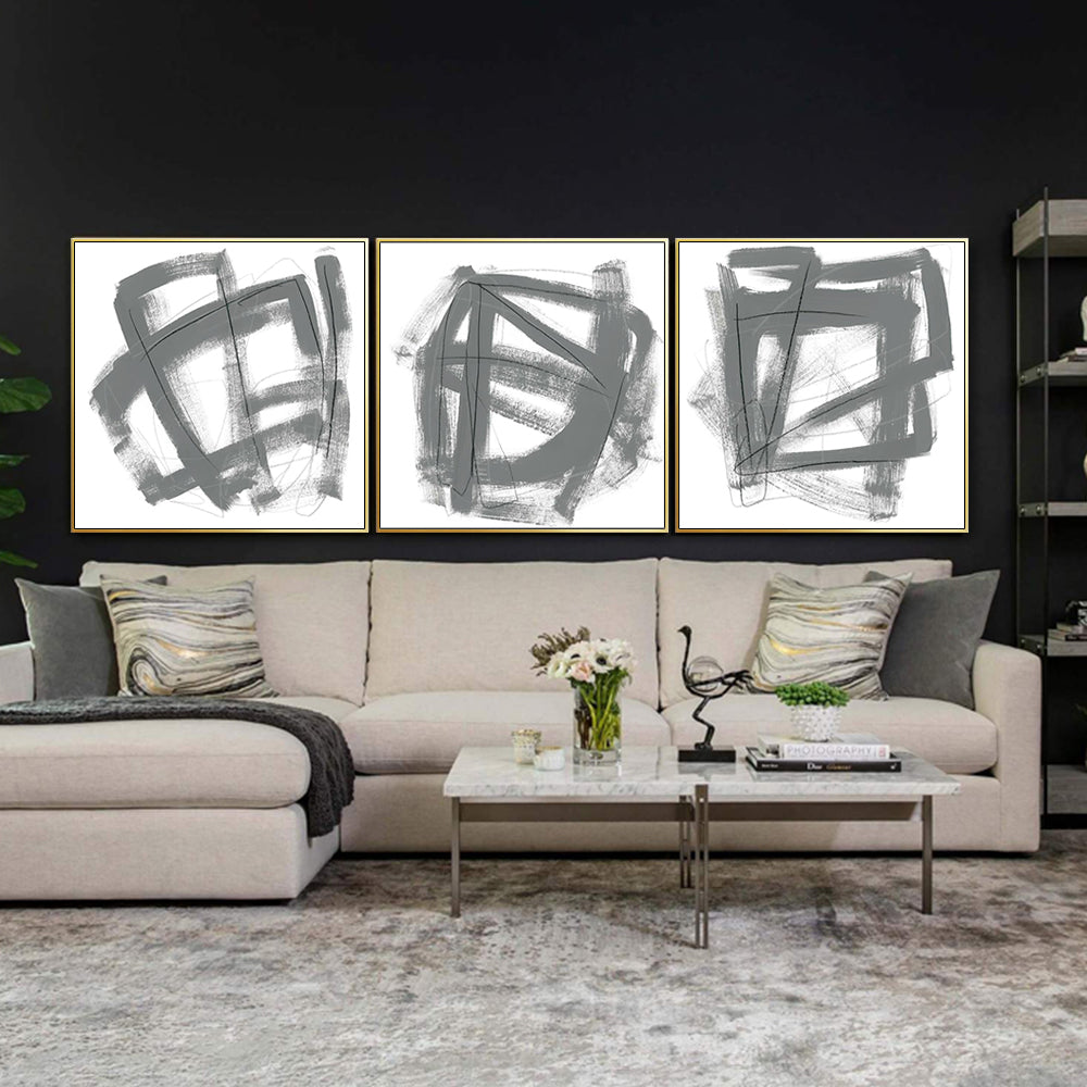 Wall Art - Opening Grey (3 sets) - Canvas Prints-Poster Prints