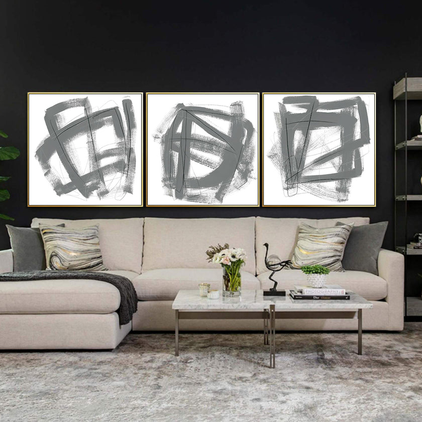 Wall Art - Opening Grey (3 sets) - Canvas Prints-Poster Prints