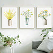Wall Art -Yellow Flowers In Vases 3 sets - Poster Prints -Canvas Prints