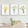 Wall Art -Yellow Flowers In Vases 3 sets - Poster Prints -Canvas Prints