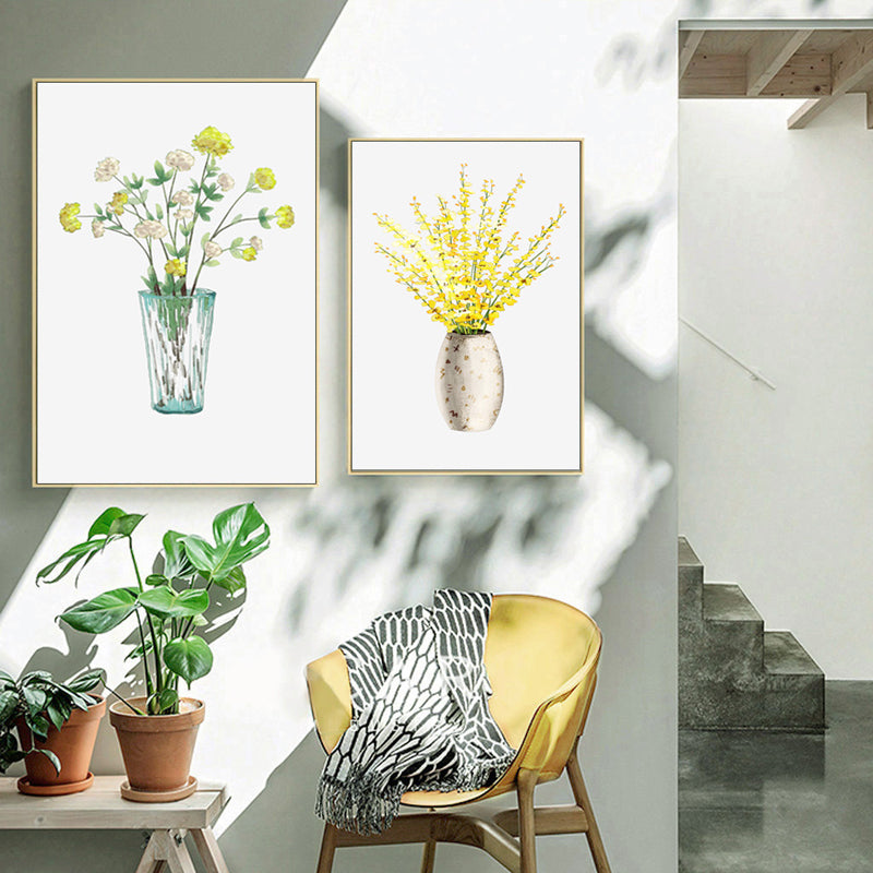 Wall Art -Yellow Flowers In Vases 3 sets - Poster Prints -Canvas Prints