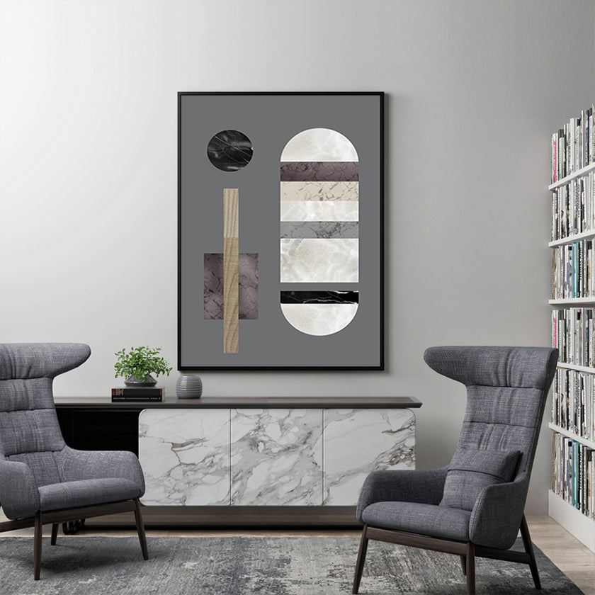 Wall Art - Abstract Circle and Square - Canvas Prints-Poster Prints