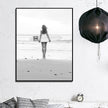 Wall Art - Surf Girl Black White - Canvas Prints-Poster Prints