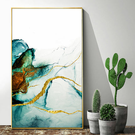 Wall Art – Abstract Green Gold - Canvas Prints - Poster Prints