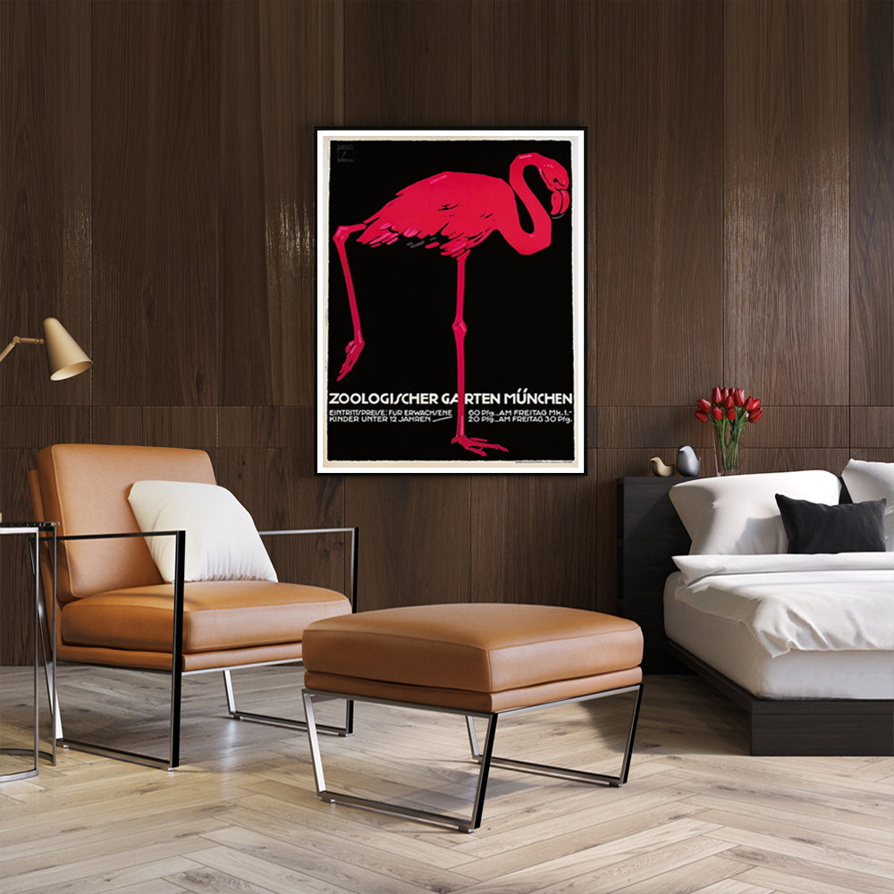 Wall Art - Flamingo By Ludwig Holwein - Canvas Prints-Poster Prints