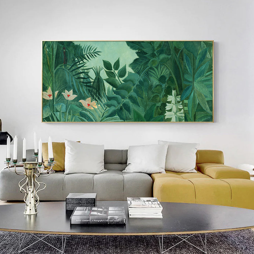 Botanical Art - The Equatorial Jungle Green Forest By Henri Rousseau - Canvas Prints-Poster Prints