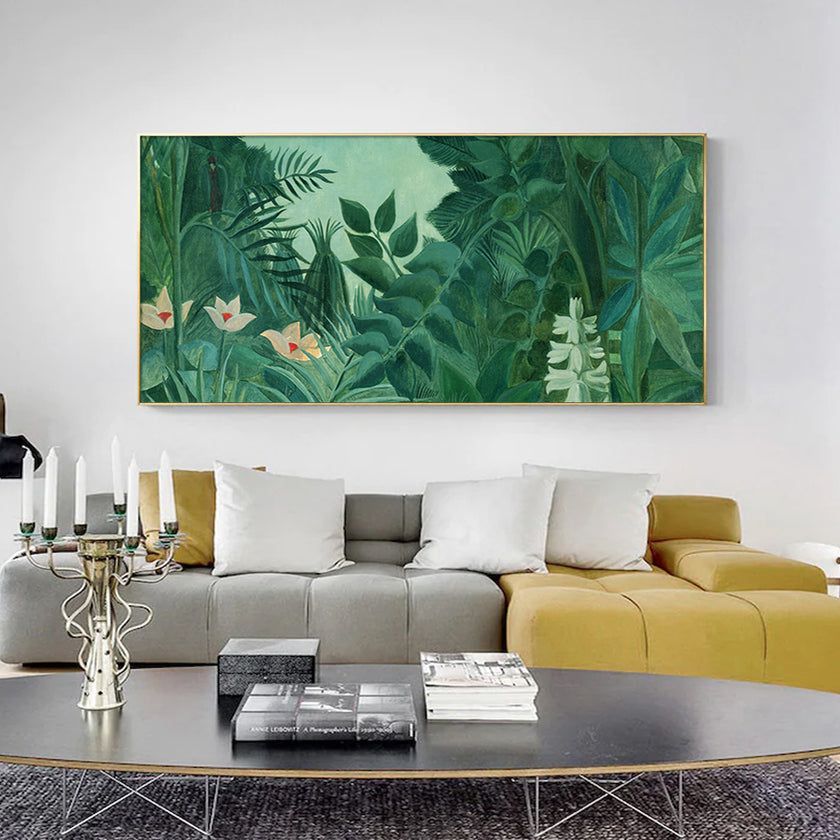 Botanical Art - The Equatorial Jungle Green Forest By Henri Rousseau - Canvas Prints-Poster Prints