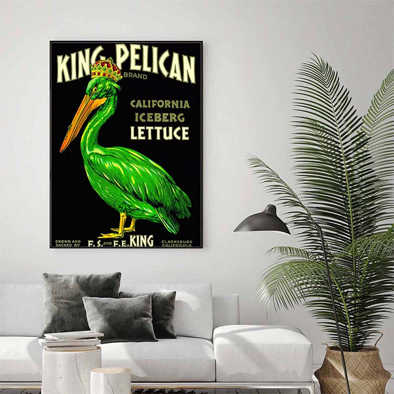 Wall Art -  King Pelican - Canvas Prints-Poster Prints