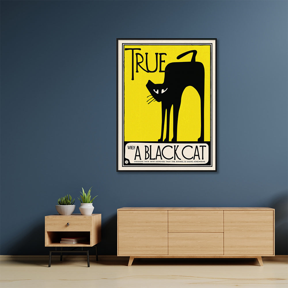 Wall Art - Black Cat - Canvas Prints-Poster Prints