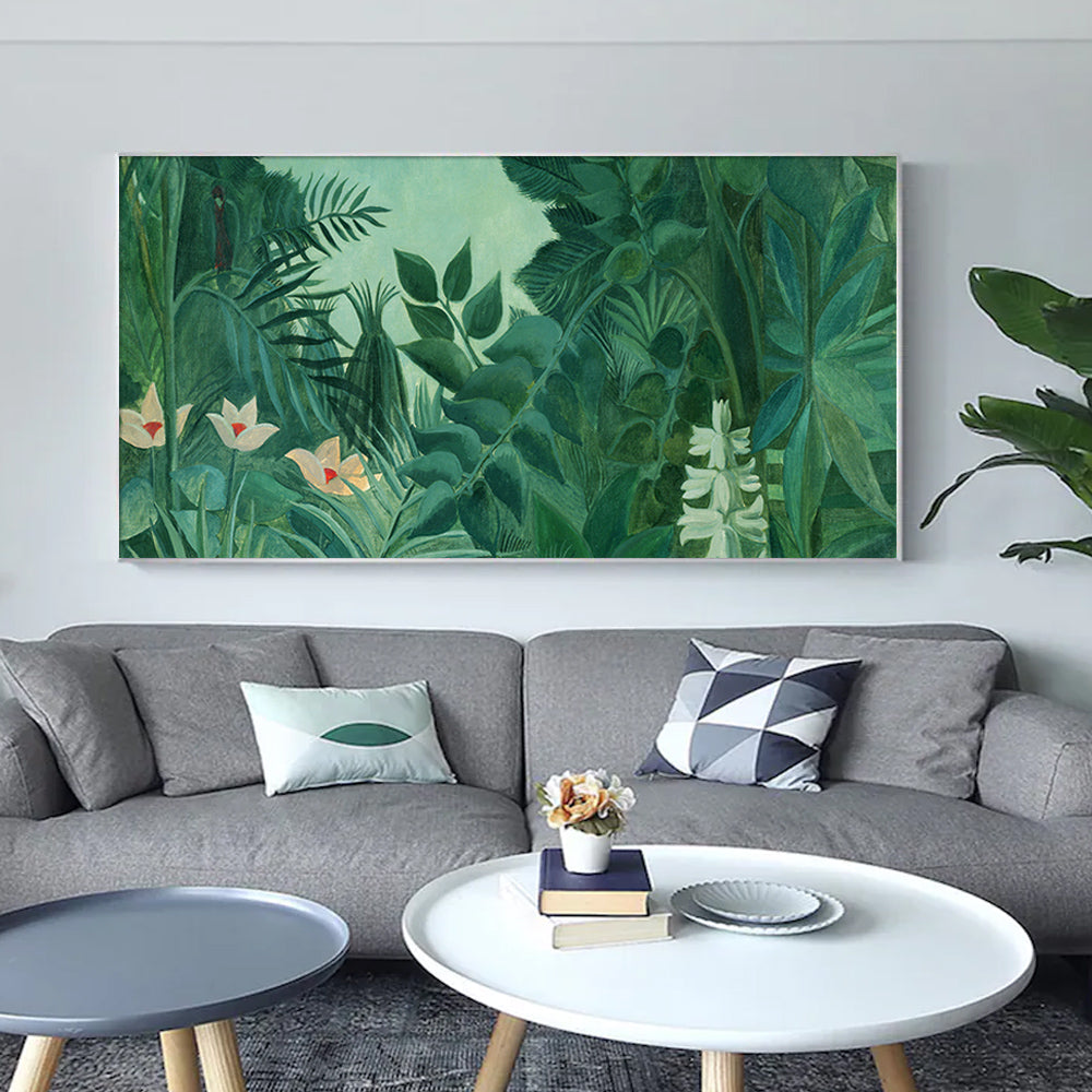Botanical Art - The Equatorial Jungle Green Forest By Henri Rousseau - Canvas Prints-Poster Prints