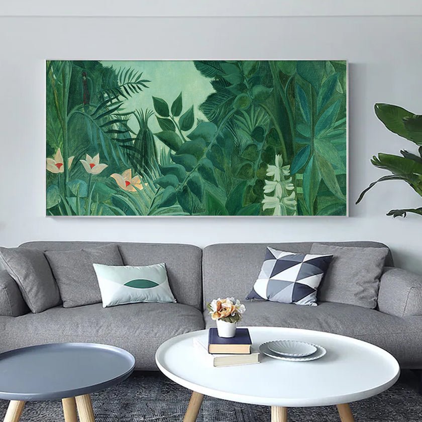 Botanical Art - The Equatorial Jungle Green Forest By Henri Rousseau - Canvas Prints-Poster Prints