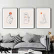 Wall Art  - Line Art Figures 3 sets - Poster Prints -Canvas Prints