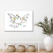 Wall Art - Dove of Peace and Flowers By Picasso  - Canvas Prints-Poster Prints