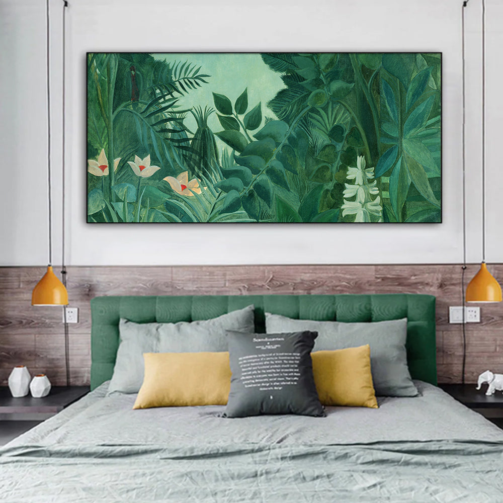 Botanical Art - The Equatorial Jungle Green Forest By Henri Rousseau - Canvas Prints-Poster Prints
